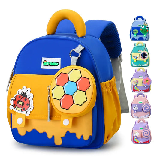 2025 New Design Cartoon Printed Waterproof Kid Backpack Fashionable Polyester Lining Rucksack Zipper Closure for Kindergarten