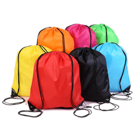 Custom Gym Logos Sublimation Polyester Bags Nylon Beach Sports Lightweight Kids Waterproof Drawstring Backpack