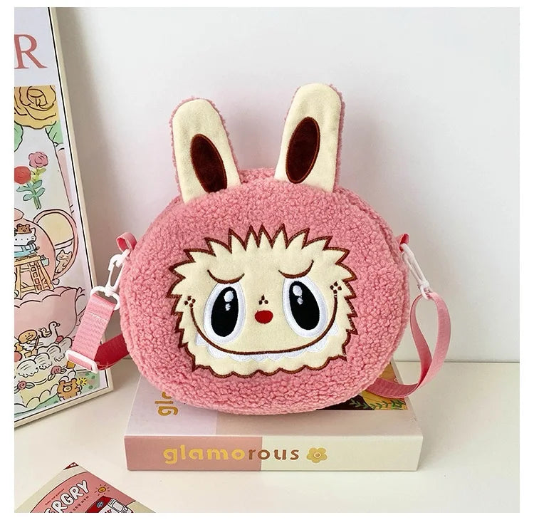 2025 Custom Wholesale High Quality Hot Cute Labubu Bag Cartoon Animal and Logo Pattern Children's PC Coin Plush Labubu Backpack