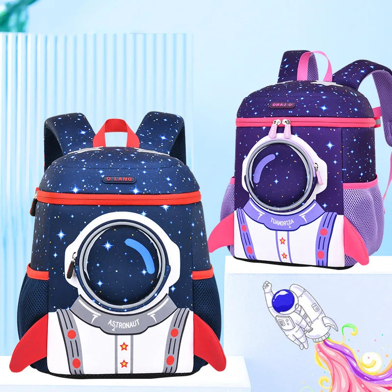 Cool Space Kids Neoprene Backpack Waterproof Fashionable Boys Bucket Bag for Kindergarten Preschool Student Use