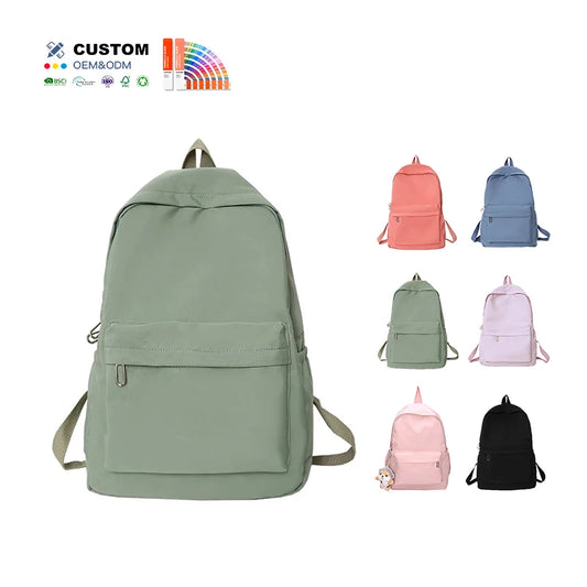 Wholesale Fashion Casual Nylon Laptop Backpacks 15 Years Girls Student Backpack Unisex School Bags with Custom Logo