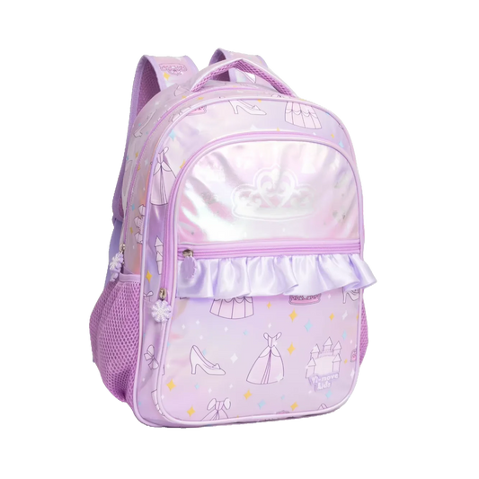 Wholesale New Design Children's School PU Backpack Princess Designer School Bags Cute Fairy Tale Purple Backpack for Kids