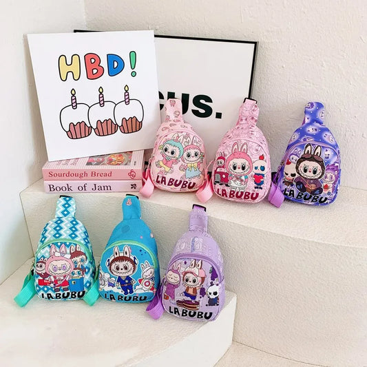 Wholesale Labubu Children's Backpack Mini Chest Plush Toys Bag Crossbody Cartoon Coin Purse Kids Birthday Gift Messenger Bag