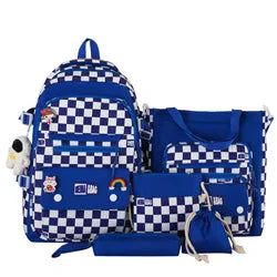Custom 5-Piece School and Lunch Bag Set Waterproof Boys & Girls Backpack for Kids