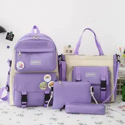 Wholesale Custom 4 in 1 Cheap School Bags Outdoor Travel Waterproof Kids Backpacks Set Casual Sports Backpacks for Girls