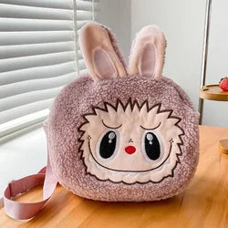 2025 Custom Wholesale High Quality Hot Cute Labubu Bag Cartoon Animal and Logo Pattern Children's PC Coin Plush Labubu Backpack