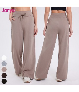 Casual Running Sweatpants Athletic Jogger Pants Drawstring Double Layer High Waist Fitness Pants Sports Sweatpants For Women