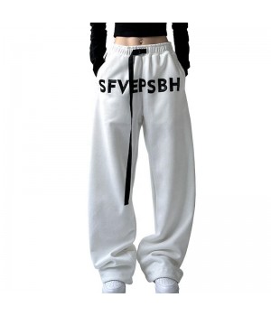 Custom logo jogger pants for women ladies y2k baggy cotton sweatpants