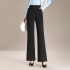 New Designs Office Lady High Waist Pleated Women Trousers Custom Logo Fashion Casual Wide Leg Pants