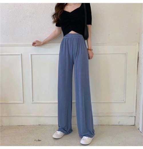 Ladies' High-Waisted Wide-Leg Palazzo Pants - Comfortable & Trendy Loose-Fitting Design for Girls & Women