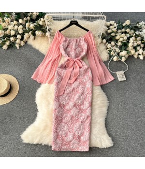 New Women's Clothing Wholesale Fashion Clothing Elegant Ladies Casual Dresses Retro Long Sleeve Dresses Women