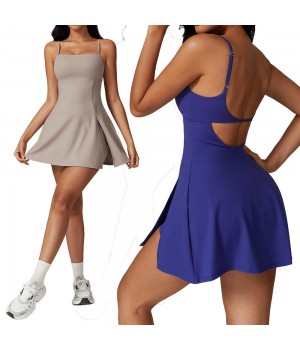 Summer Golf Skirt Tennis Dress Sports Dress Breathable Outdoor Golf Beauty Back Yoga Tennis Dress For Women Yoga 2 Piece Set