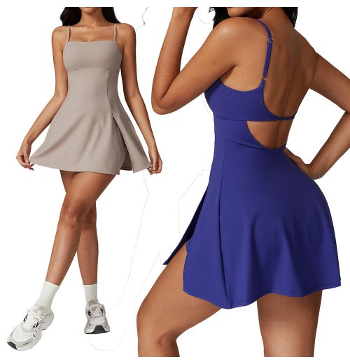 Summer Golf Skirt Tennis Dress Sports Dress Breathable Outdoor Golf Beauty Back Yoga Tennis Dress For Women Yoga 2 Piece Set